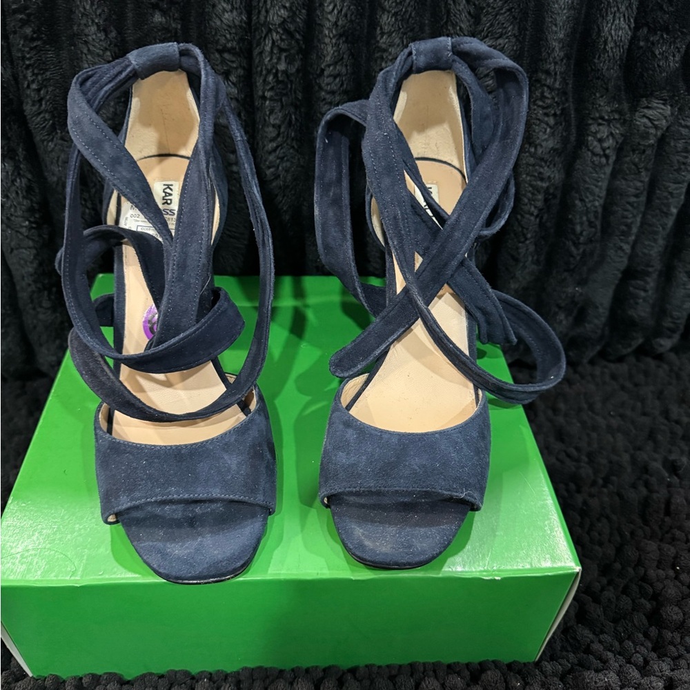 Elegant Navy Blue Women's Heels: Used. Worn twice